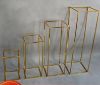 Picture of JT-201905-GD - Set of 4 Gold Wedding Wire Metal Column Pillar