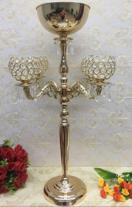Picture of 8593-8GD Candle Holder with Flower Bowl